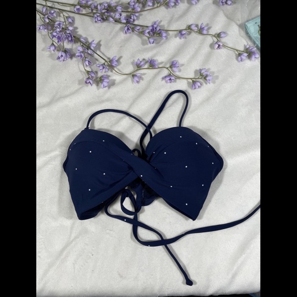 NWD $114 Robin Piccone Jennie Twist Bikini Top‎ in Navy [ SZ Small ] - Picture 5 of 12